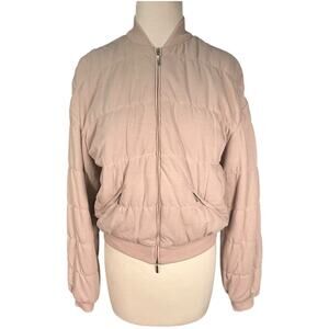 Philosophy di Alberta Ferretti Beige Quilted Bomber Jacket Size 8 Made in Italy